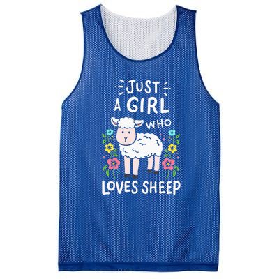 Cute Sheep Just A Girl Who Loves Sheep Mesh Reversible Basketball Jersey Tank