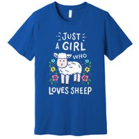 Cute Sheep Just A Girl Who Loves Sheep Premium T-Shirt