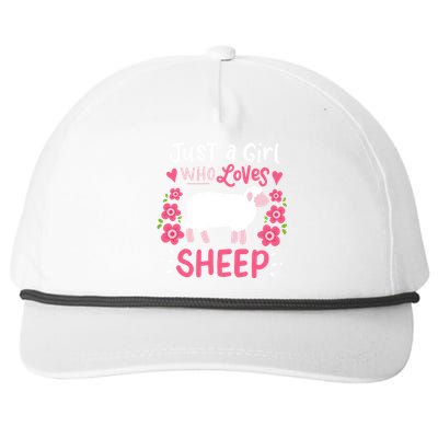 Cool Sheep Just A Girl Who Loves Sheep Funny Gift For Sheep Lovers Snapback Five-Panel Rope Hat