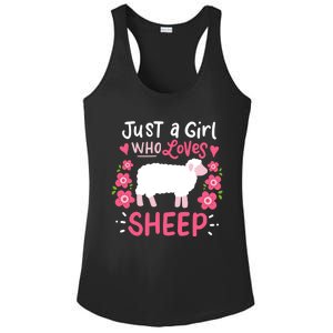 Cool Sheep Just A Girl Who Loves Sheep Funny Gift For Sheep Lovers Ladies PosiCharge Competitor Racerback Tank