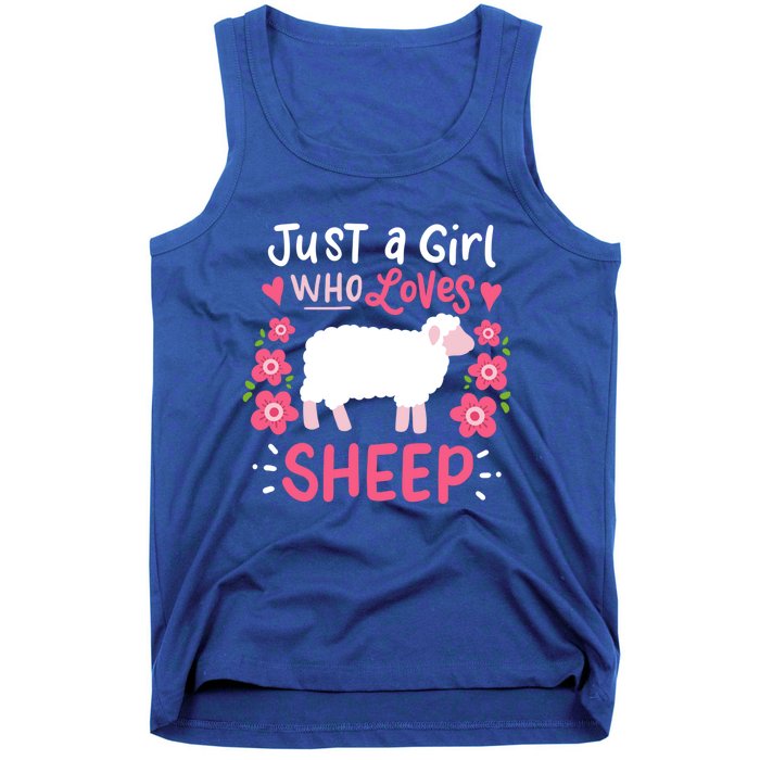 Cool Sheep Just A Girl Who Loves Sheep Funny Gift For Sheep Lovers Tank Top