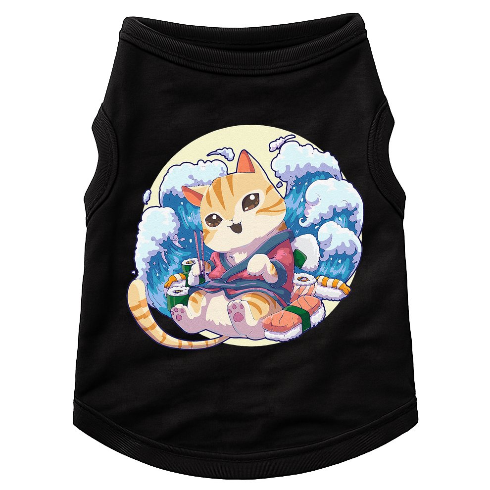 Cat Sushi Japanese Anime Kawaii Neko Doggie Tank