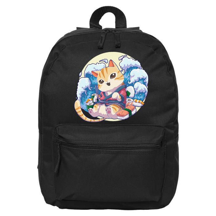 Cat Sushi Japanese Anime Kawaii Neko 16 in Basic Backpack