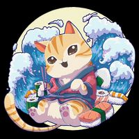 Cat Sushi Japanese Anime Kawaii Neko 16 in Basic Backpack