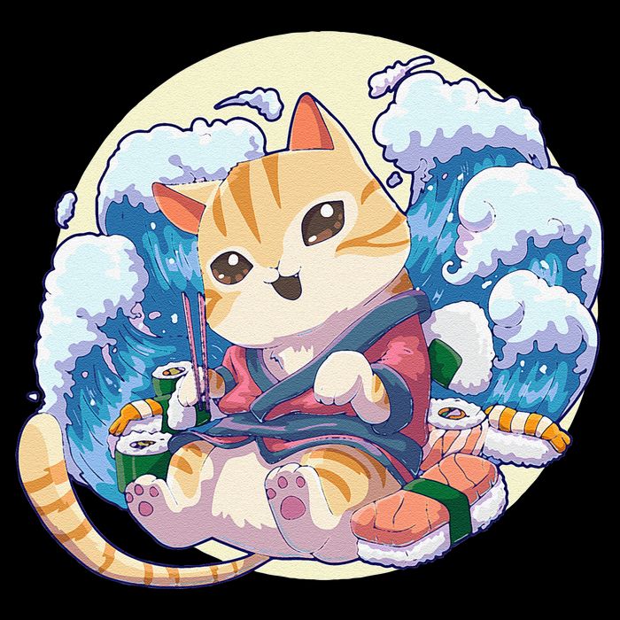 Cat Sushi Japanese Anime Kawaii Neko 16 in Basic Backpack