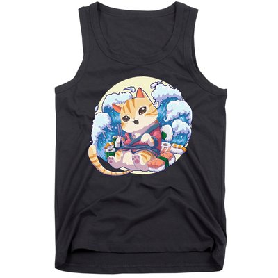 Cat Sushi Japanese Anime Kawaii Neko Tank Top