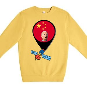 Chinese Spy Joe Biden Balloon Funny Premium Crewneck Sweatshirt