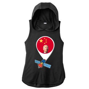 Chinese Spy Joe Biden Balloon Funny Ladies PosiCharge Tri-Blend Wicking Draft Hoodie Tank