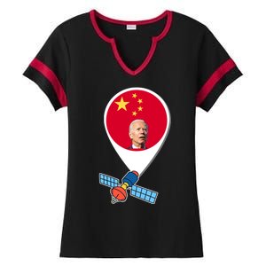 Chinese Spy Joe Biden Balloon Funny Ladies Halftime Notch Neck Tee