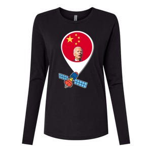 Chinese Spy Joe Biden Balloon Funny Womens Cotton Relaxed Long Sleeve T-Shirt