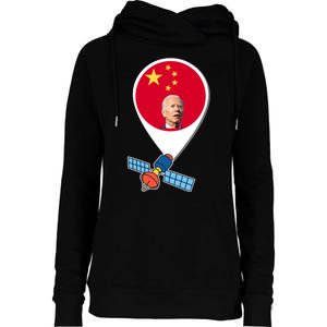 Chinese Spy Joe Biden Balloon Funny Womens Funnel Neck Pullover Hood