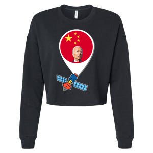 Chinese Spy Joe Biden Balloon Funny Cropped Pullover Crew