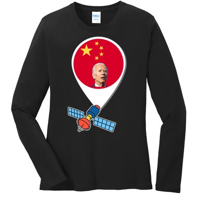 Chinese Spy Joe Biden Balloon Funny Ladies Long Sleeve Shirt