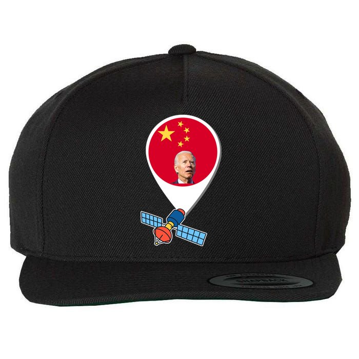 Chinese Spy Joe Biden Balloon Funny Wool Snapback Cap