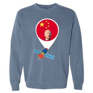 Chinese Spy Joe Biden Balloon Funny Garment-Dyed Sweatshirt