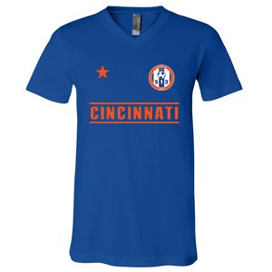 Cincinnati Soccer Jersey 513 Original Royal Design Cute Gift V-Neck T-Shirt