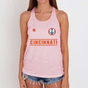 Cincinnati Soccer Jersey 513 Original Royal Design Cute Gift Women's Knotted Racerback Tank