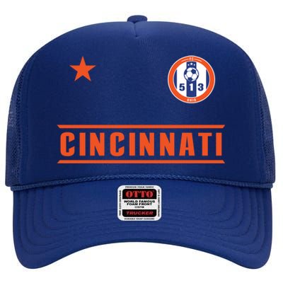 Cincinnati Soccer Jersey 513 Original Royal Design Cute Gift High Crown Mesh Back Trucker Hat