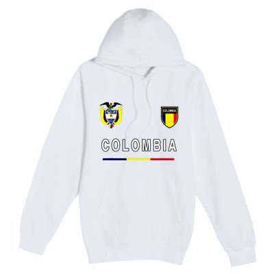 Colombia Sportsoccer Jersey Flag Premium Pullover Hoodie