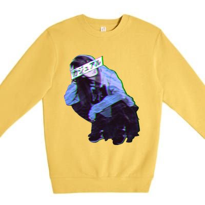 Comfortable Sad Japanese Anime Aesthetic Premium Crewneck Sweatshirt