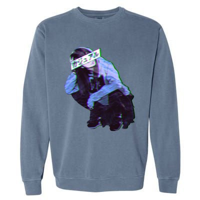 Comfortable Sad Japanese Anime Aesthetic Garment-Dyed Sweatshirt