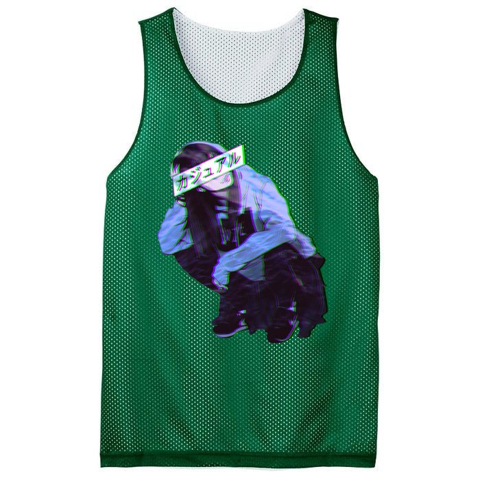 Comfortable Sad Japanese Anime Aesthetic Mesh Reversible Basketball Jersey Tank