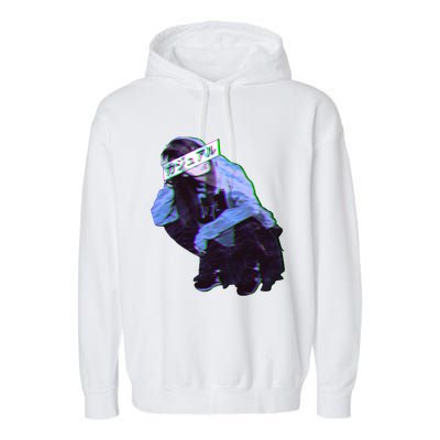 Comfortable Sad Japanese Anime Aesthetic Garment-Dyed Fleece Hoodie