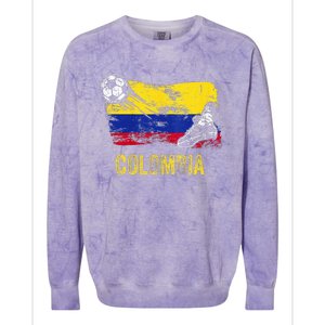 Colombia Soccer Jersey Fan Gallery Cheer Lady Mom Family Colorblast Crewneck Sweatshirt