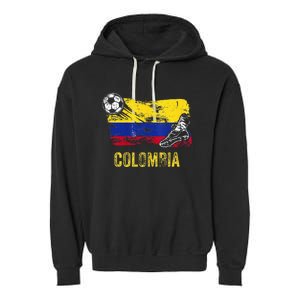 Colombia Soccer Jersey Fan Gallery Cheer Lady Mom Family Garment-Dyed Fleece Hoodie