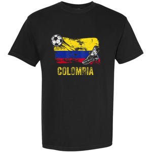 Colombia Soccer Jersey Fan Gallery Cheer Lady Mom Family Garment-Dyed Heavyweight T-Shirt