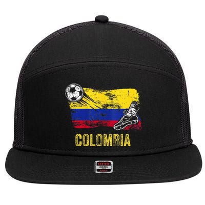 Colombia Soccer Jersey Fan Gallery Cheer Lady Mom Family 7 Panel Mesh Trucker Snapback Hat