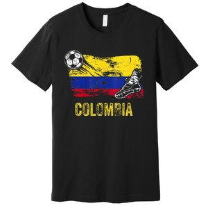 Colombia Soccer Jersey Fan Gallery Cheer Lady Mom Family Premium T-Shirt