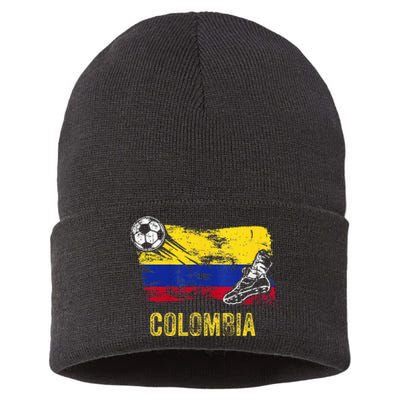 Colombia Soccer Jersey Fan Gallery Cheer Lady Mom Family Sustainable Knit Beanie