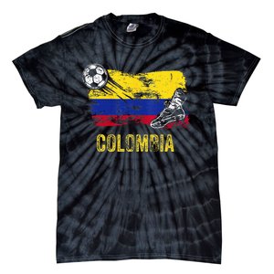 Colombia Soccer Jersey Fan Gallery Cheer Lady Mom Family Tie-Dye T-Shirt