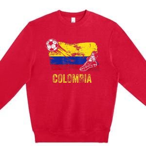 Colombia Soccer Jersey Fan Gallery Cheer Lady Mom Family Premium Crewneck Sweatshirt