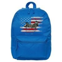 Ch46 Sea Knight Helicopter Usa Flag Helicopter Pilot Funny Gift 16 in Basic Backpack