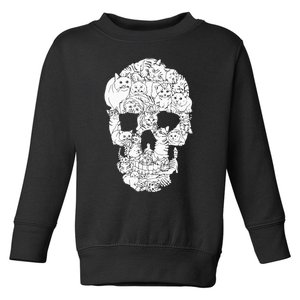 Cat Skull Kitty Skeleton Halloween Goth Punk Emo Gift Toddler Sweatshirt