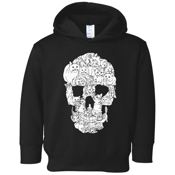 Cat Skull Kitty Skeleton Halloween Goth Punk Emo Gift Toddler Hoodie