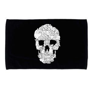 Cat Skull Kitty Skeleton Halloween Goth Punk Emo Gift Microfiber Hand Towel