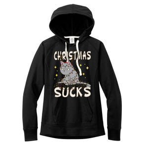 Christmas Sucks Kitty Merry Christmas Cat Gift Women's Fleece Hoodie