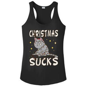 Christmas Sucks Kitty Merry Christmas Cat Gift Ladies PosiCharge Competitor Racerback Tank