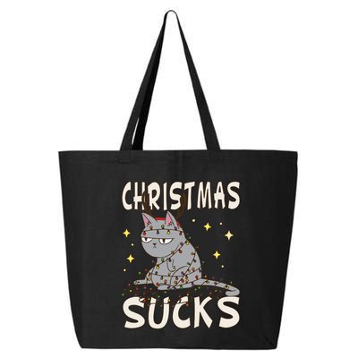 Christmas Sucks Kitty Merry Christmas Cat Gift 25L Jumbo Tote