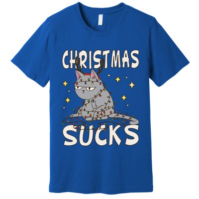 Christmas Sucks Kitty Merry Christmas Cat Gift Premium T-Shirt