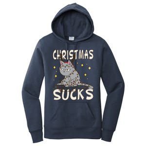 Christmas Sucks Kitty Merry Christmas Cat Gift Women's Pullover Hoodie