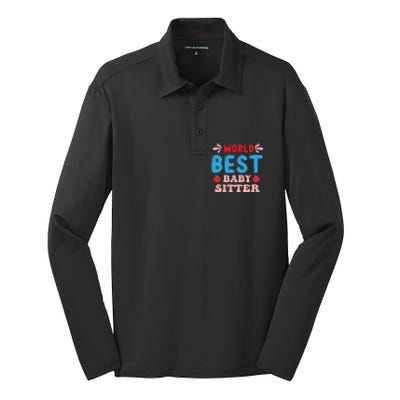 Childcare Sitter Kindergarten Gift Silk Touch Performance Long Sleeve Polo