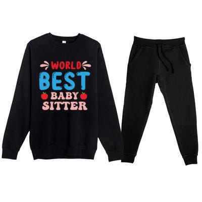 Childcare Sitter Kindergarten Gift Premium Crewneck Sweatsuit Set