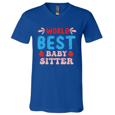 Childcare Sitter Kindergarten Gift V-Neck T-Shirt