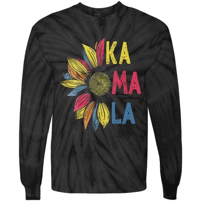 Colorful Sunflower Kamala Harris Tie-Dye Long Sleeve Shirt