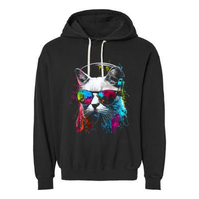 Cat Sunglasses Kitten Cat Love Cat Owner Garment-Dyed Fleece Hoodie