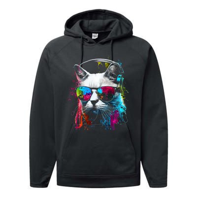 Cat Sunglasses Kitten Cat Love Cat Owner Performance Fleece Hoodie